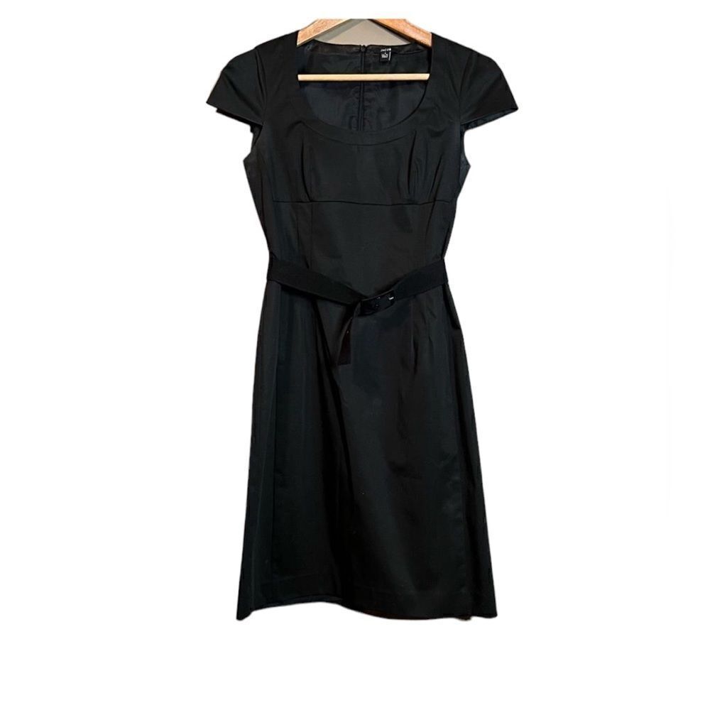 Jacob black belted short sleeve dress.